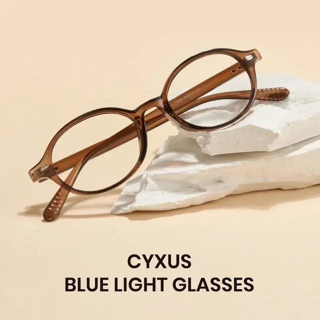 Alt view image 3 of 5 - Cyxus 2 Pack Oval Blue Light Glasses for Women Men Fashion UV Blocking Computer Glasses