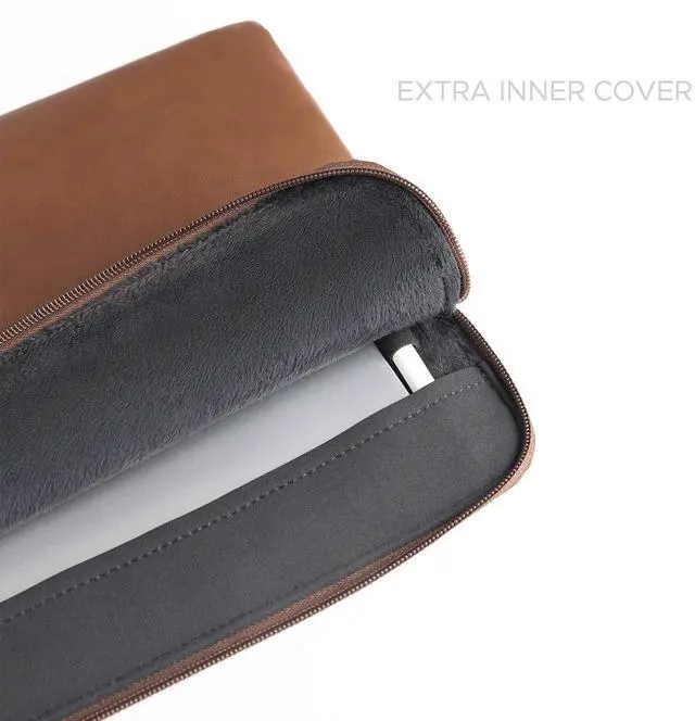 Alt view image 3 of 5 - Comfyable Tablet Sleeve Compatible with iPad Air 11" M3 2025, iPad Pro 11 Inch M4 2024 & Smart/Magic Keyboard with Pencil Holder-PU Leather Bag Water-Resistant Slim Case - Brown