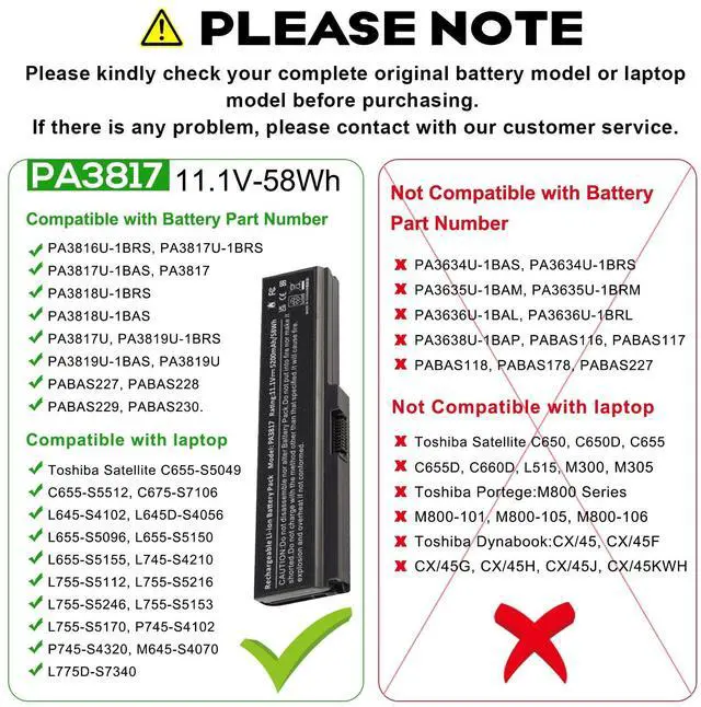 Alt view image 2 of 5 - PA3817U-1BRS Battery for Toshiba Satellite A665 A665-S5170 A665-S6086 A665-S6050 M645-S4050 M645-S4070 M505-S4940 L755-S5277 L775D-S7222 P745-S4102 P755-S5265 PA3818u-1BRS PA3819U-1BRS PABAS228