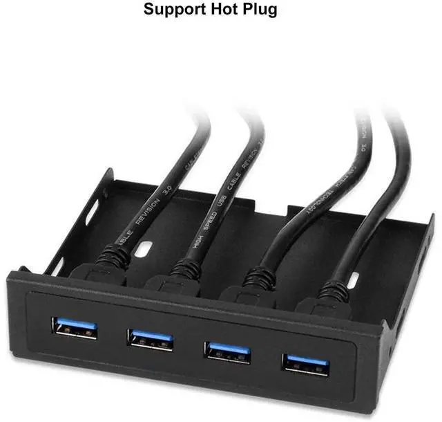 Alt view image 3 of 5 - Dilwe Front Panel USB 3.0 Hub 4 Ports, 3.5 Inch Floppy Bay USB 3.0 Hub, 5Gbps USB 3.0 High Speed PC Front Panel USB Hub for Computer Case, 19Pin Cable