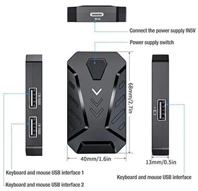 Alt view image 2 of 5 - Gaming Keyboard Mouse Converter Adapter, BT 4.0 Connection, Fast Charging, Adjustable Stand,for Android only (Mix Pro Comes Standard)