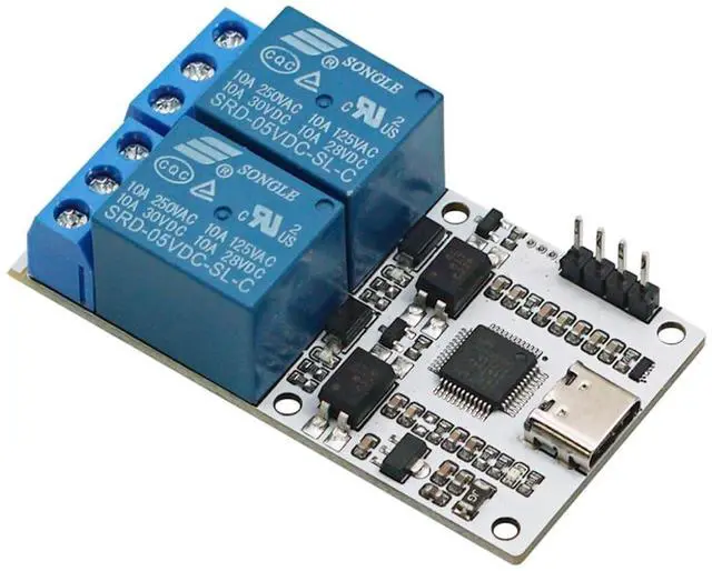 Alt view image 2 of 4 - 5V USB Relay with Optocoupler Isolation Industrial Grade Support UART Serial Port Signal Control NO/COM/NC Load 2 Channel Relay
