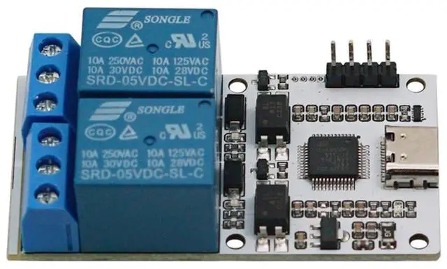 Alt view image 3 of 4 - 5V USB Relay with Optocoupler Isolation Industrial Grade Support UART Serial Port Signal Control NO/COM/NC Load 2 Channel Relay