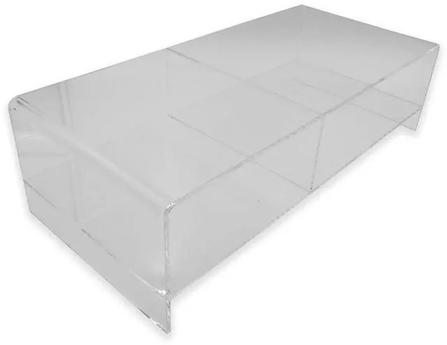 Main image of CuteBox Company Clear 5mm Deluxe Acrylic Monitor Stand for Computers, Monitors, Laptops, Tablets, Office Use, Home Use, Desks, Tabletop, Standing Desk, Counter