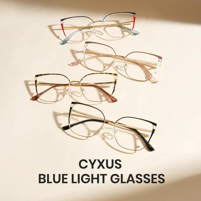 Alt view image 4 of 5 - Cyxus Blue Light Blocking Glasses for Women Computer Glasses Relieve Eye Fatigue for Computer Screens 8170 (Pink)