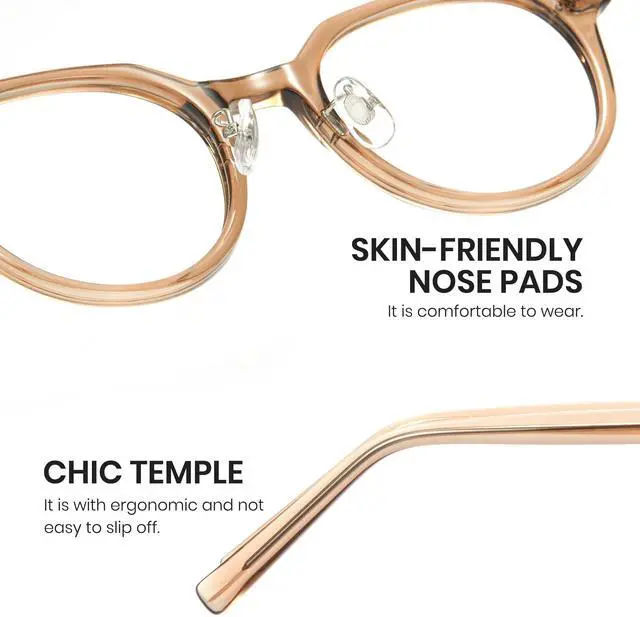 Alt view image 4 of 5 - Cyxus Blue Light Blocking Glasses for Women Men Computer Glasses Relieve Eye Fatigue for Computer Screens 8197 (Light Brown)