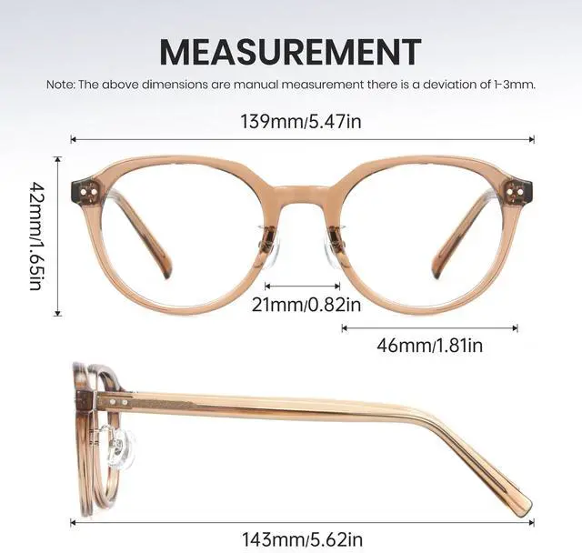 Alt view image 5 of 5 - Cyxus Blue Light Blocking Glasses for Women Men Computer Glasses Relieve Eye Fatigue for Computer Screens 8197 (Light Brown)