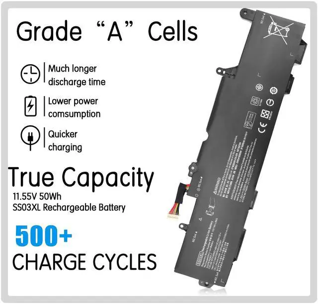 Alt view image 2 of 5 - Laptop SS03XL 933321-855 852 Battery for HP EliteBook 730 735 740 745 755 830 840 846 G5 EliteBook 735 745 830 840 G5 G6 ZBook 14U G5 G6 Notebook HSN-I13C-4 932823-421 932823-1C1 HSN-I12C HSTNN-LB8G