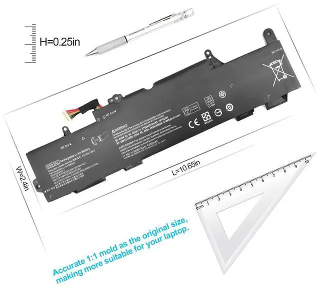 Alt view image 4 of 5 - Laptop SS03XL 933321-855 852 Battery for HP EliteBook 730 735 740 745 755 830 840 846 G5 EliteBook 735 745 830 840 G5 G6 ZBook 14U G5 G6 Notebook HSN-I13C-4 932823-421 932823-1C1 HSN-I12C HSTNN-LB8G