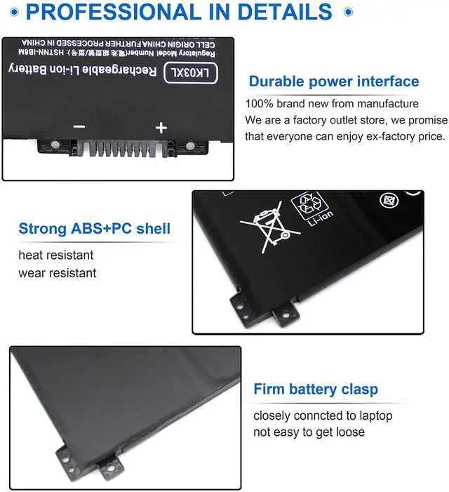 Alt view image 4 of 5 - LK03XL L09281-855 916814-855 Battery for HP Envy X360 15m-cn0xxx 15m-bp1xx 17m-ae011dx 17m-ce0013dx 17t-ce100 17-ae1xx 15-bq2xx 15m-bq1xx 15m-bp0xx Convertible 15-cp0xxx 15m-cp0xxx cn0011dx bp112dx