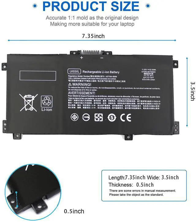 Alt view image 5 of 5 - LK03XL L09281-855 916814-855 Battery for HP Envy X360 15m-cn0xxx 15m-bp1xx 17m-ae011dx 17m-ce0013dx 17t-ce100 17-ae1xx 15-bq2xx 15m-bq1xx 15m-bp0xx Convertible 15-cp0xxx 15m-cp0xxx cn0011dx bp112dx
