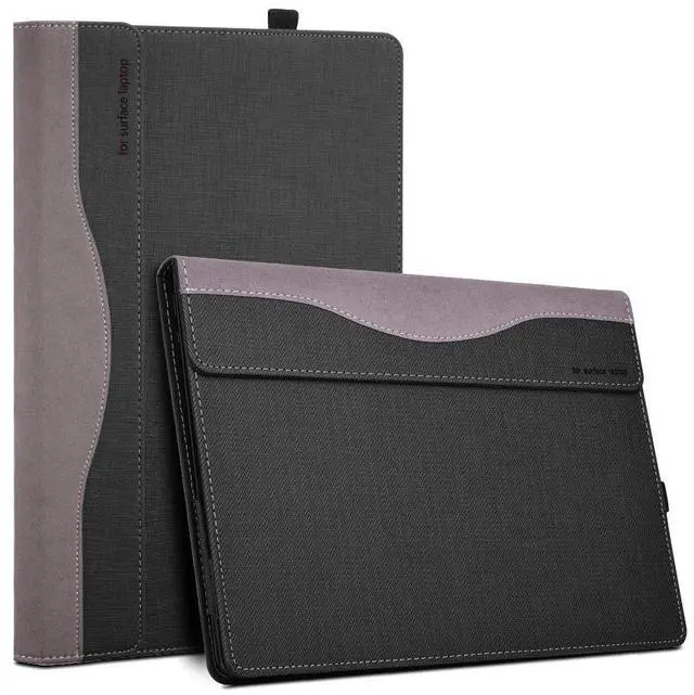 Main image of Laptop Case Cover for Microsoft Surface Laptop 6/5/4/3 / 2/1 13.5 inch [Do Check Model] Detachable Notebook Sleeve Computer Bag Ultrabook PU Shell (Dark Gray)