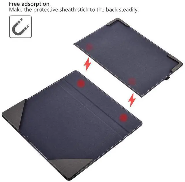 Alt view image 3 of 5 - Laptop Case Cover for Microsoft Surface Laptop 6/5/4/3 / 2/1 13.5 inch [Do Check Model] Detachable Notebook Sleeve Computer Bag Ultrabook PU Shell (Dark Gray)