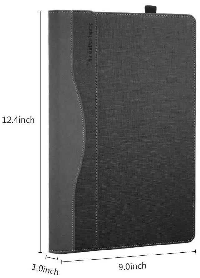 Alt view image 4 of 5 - Laptop Case Cover for Microsoft Surface Laptop 6/5/4/3 / 2/1 13.5 inch [Do Check Model] Detachable Notebook Sleeve Computer Bag Ultrabook PU Shell (Dark Gray)
