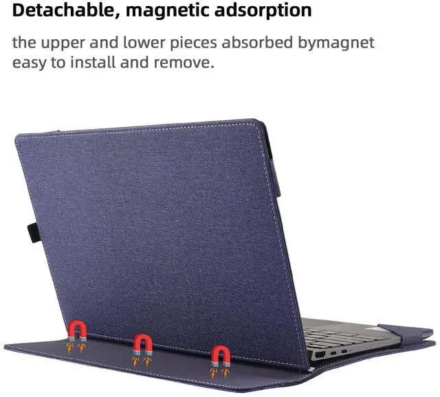 Alt view image 3 of 5 - Laptop Case Cover Only for 2024 Microsoft Surface Laptop 7 15 inch (Model 2037 2108) Detachable Notebook Sleeve Computer Protective Bag Heat Dissipation Hole (Blue, 15)