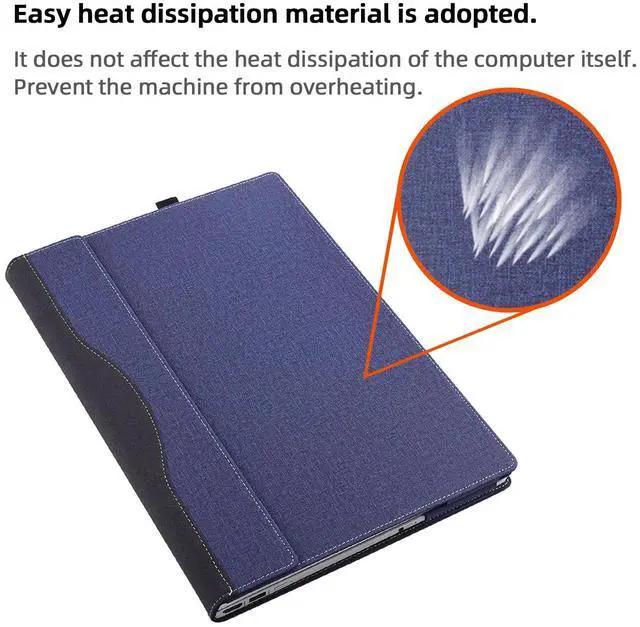 Alt view image 4 of 5 - Laptop Case Cover Only for 2024 Microsoft Surface Laptop 7 15 inch (Model 2037 2108) Detachable Notebook Sleeve Computer Protective Bag Heat Dissipation Hole (Blue, 15)