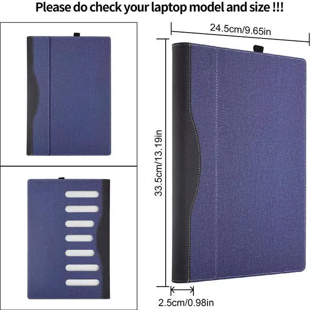 Alt view image 5 of 5 - Laptop Case Cover Only for 2024 Microsoft Surface Laptop 7 15 inch (Model 2037 2108) Detachable Notebook Sleeve Computer Protective Bag Heat Dissipation Hole (Blue, 15)