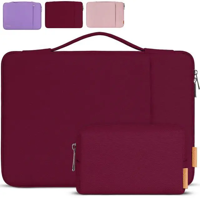 Alt view image 2 of 5 - DOMISO Laptop Case Laptop Sleeve Cover Compatible with 15 inch MacBook Air M4/A3241 2025, M3/A3114,M2/A2941,15 inch MacBook Pro A1990 A1707,Compatible with Dell XPS 15 Plus with Small Case,Wine