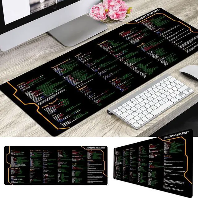 Alt view image 2 of 5 - Javascript Cheat Sheet Desk Mat for Software Engineers, Software Development Mouse Mat, Web Developers and Programmers Mouse Pad, Gift Coworker Quick Key, Anti-Slip Keyboard Pad KMH