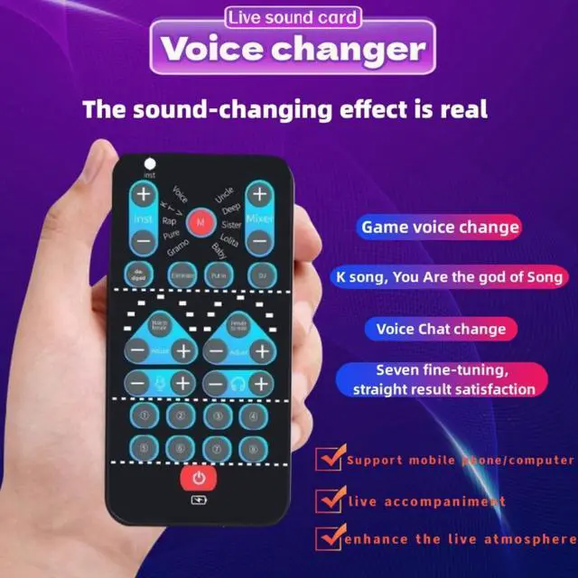Alt view image 4 of 5 - High-Definition Portable Voice Changer Sound Card with Real-Time Transformation, Ideal for Streaming, Gaming, and Entertainment Scenarios (M10-for PC)
