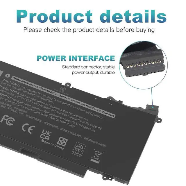 Alt view image 4 of 5 - TREE.NB New K5XWW Laptop Battery for Dell Latitude 5289 7389 7390 2-in-1 Series Latitude 12 5000 E5289 L3180 Series P29S001 P29S002 725KY 71TG4 N18GG 6CYH6 J0PGR
