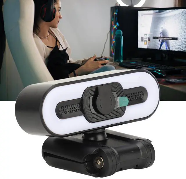 Alt view image 4 of 5 - Diydeg 4K Webcam for PC, Auto Beauty Camera with Microphone, Cover, Super Bright Fill Light, USB Computer Web Camera for Video Calling, Conferencing, Zoom, Online Classes