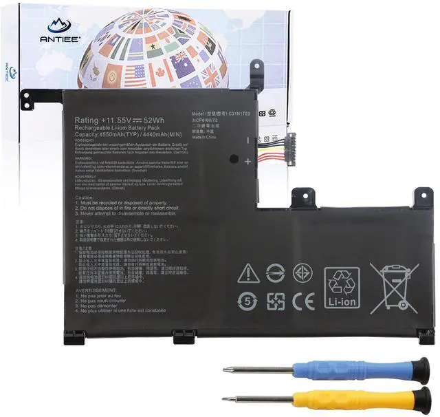 Main image of ANTIEE 52Wh C31N1703 Laptop Battery Replacement for Asus Zenbook Flip UX561U UX561UA UX561UN Q525UA Q525U Q505UA Q525UA-BI7T9 Q505UA-BI5T7 Q525UA-BI7T11 Q505UA-BI5T9 UX561UA-BO052T BO029T C31P0J1