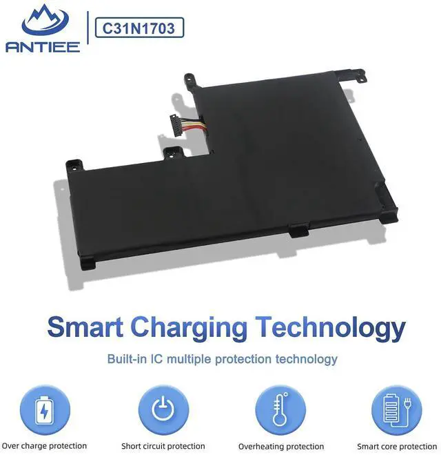 Alt view image 4 of 5 - ANTIEE 52Wh C31N1703 Laptop Battery Replacement for Asus Zenbook Flip UX561U UX561UA UX561UN Q525UA Q525U Q505UA Q525UA-BI7T9 Q505UA-BI5T7 Q525UA-BI7T11 Q505UA-BI5T9 UX561UA-BO052T BO029T C31P0J1