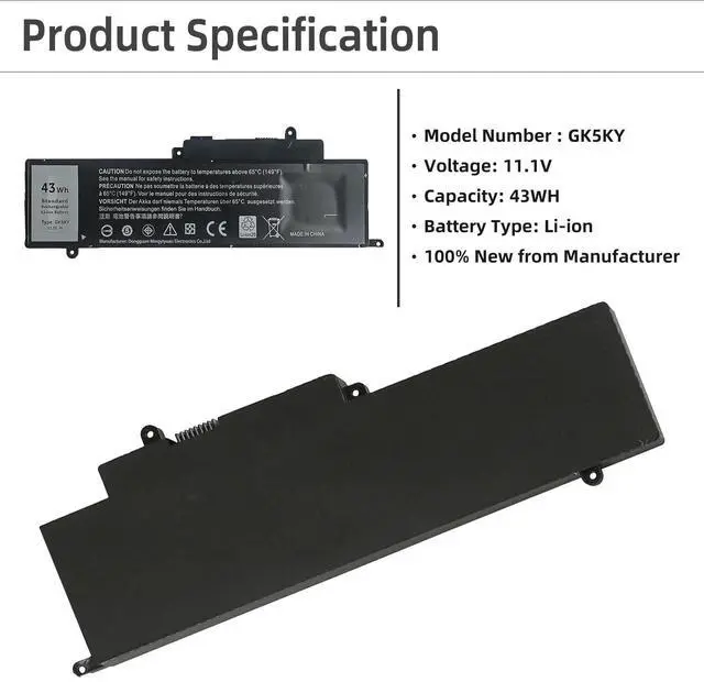 Alt view image 2 of 5 - YXKC GK5KY Battery for Dell Inspiron 11 3000 Series 3147 3148 3153 3152 3157 3158 15 7000 7558 7568 13 7353 7359 7347 7348 7352 4K8YH 92NCT 04K8YH RHN1C 0WF28 P20T P20T001 P55F P55F001 451-BBKK
