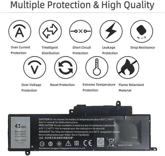 Alt view image 4 of 5 - YXKC GK5KY Battery for Dell Inspiron 11 3000 Series 3147 3148 3153 3152 3157 3158 15 7000 7558 7568 13 7353 7359 7347 7348 7352 4K8YH 92NCT 04K8YH RHN1C 0WF28 P20T P20T001 P55F P55F001 451-BBKK