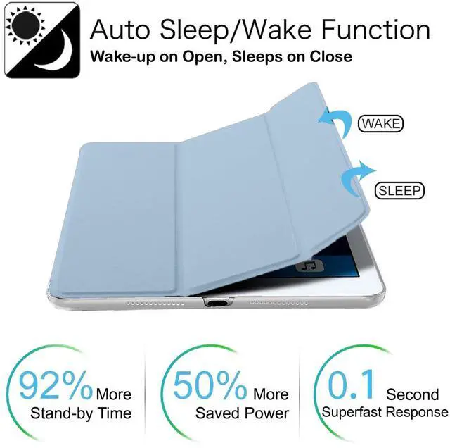 Alt view image 4 of 5 - DuraSafe Cases for iPad Air 4/5/6 - Slim, Lightweight Protective PC with Dual Angle Stand - Light Blue