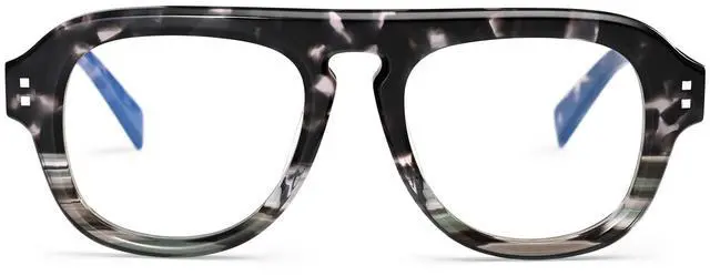 Alt view image 2 of 5 - Dollger Men Vintage Blue Light Eyeglasses Acetate Frames Blue Light Blocking Glasses Retro Oval Style (Tortoiseshell teal frame) D1E240403
