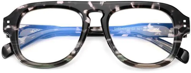 Alt view image 3 of 5 - Dollger Men Vintage Blue Light Eyeglasses Acetate Frames Blue Light Blocking Glasses Retro Oval Style (Tortoiseshell teal frame) D1E240403