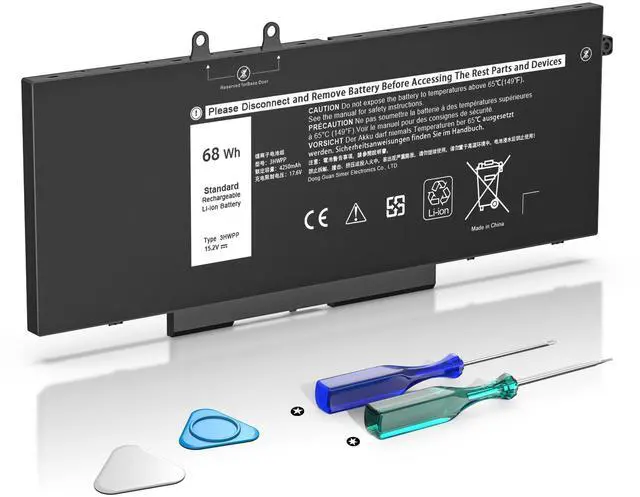 Main image of YUERYE 3HWPP Laptop Battery Compatible with Dell Latitude 5410 5510 5501 5401 5411 5511 Precision 3541 3551 Inspiron 7706 2-in-1,17 7500 7506 2-in-1 Black10X1J N2NLL 1VY7F 451-BCMN [15.2V 68Wh]