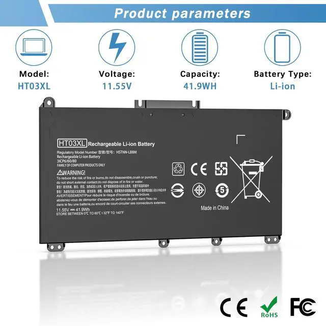 Alt view image 4 of 5 - HT03XL L11119-855 Laptop Battery for HP Pavilion 14-CE 14-CF 14-DF 15-CS 15-DA 15-DB 15-DW 17-by 17-CA Series 15-CS0053CL 15-DW0033NR 15-DA0014DX HT03041XL L11421-542 L11421-2C2 HSTNN-UB7J HSTNN-DB8R