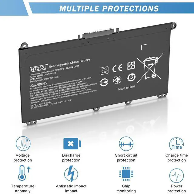 Alt view image 5 of 5 - HT03XL L11119-855 Laptop Battery for HP Pavilion 14-CE 14-CF 14-DF 15-CS 15-DA 15-DB 15-DW 17-by 17-CA Series 15-CS0053CL 15-DW0033NR 15-DA0014DX HT03041XL L11421-542 L11421-2C2 HSTNN-UB7J HSTNN-DB8R