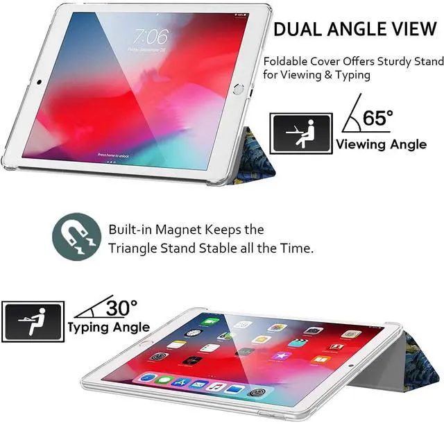 Alt view image 4 of 5 - DuraSafe Cases Compatible with iPad 2015 PRO 12.9 Inch 1 Gen [ 1st Generation ] A1652 A1584 ML0H2LL/A ML0G2LL/A ML0N2LL/A Printed Slim Hard Shell Protective Stand Cover - Starry Night