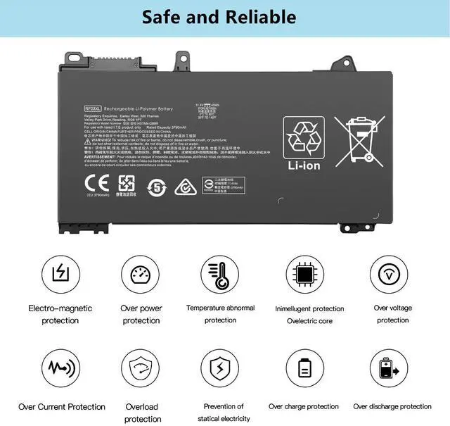Alt view image 3 of 5 - ALIPOWER RF03XL Laptop Akku Ersatz fur HP ProBook 430 440 445 450 455,455R G6 G7 ZHAN 66 Pro 13 14 15 G2 Serie L84354-005 L83685-AC1 HSTNN-OB1Q HSTNN-DB1Q HSTNN-DBN 9A HSTNN N-UB7R...