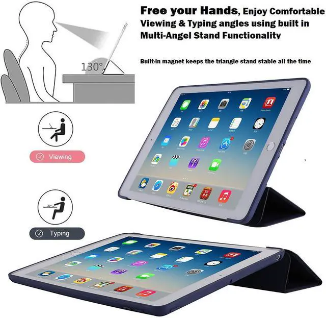 Alt view image 4 of 5 - Old Model iPad 3rd Gen 9.7" 2012 Silicone Case A1416 A1430 A1403 MC705LL/A MD328LL/A MD333LL/A MD336LL/A MC706LL/A MD329LL/A MD334LL/A MD337LL/A MD363LL/A MD419LL/A MD416LL/A MC733LL/A Navy Blue