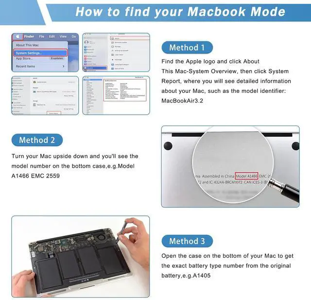 Alt view image 4 of 5 - YUERYE A1466 Battery for MacBook Air 13 inch A1466(Mid 2012, Mid 2013, Early 2014, Early 2015,2017) A1369(Late 2010, Mid 2011 Version) High Performance 7200mAh fits A1496 A1405 A1377 [Upgraded 3.0]