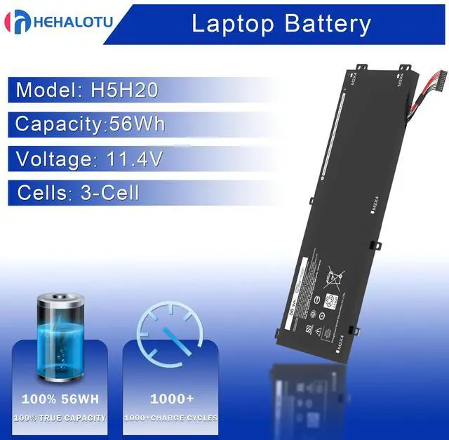Alt view image 3 of 5 - H5H20 RRCGW Laptop Battery Compatible with Dell XPS 15 9550 9560 9570 9590 Inspiron 7590 7591 Precision 5510 5520 5530 5540 Series P56F P56F001 5D91C 05D91C 62MJV 062MJV M7R96 0RRCGW 5041C 05041C 56Wh
