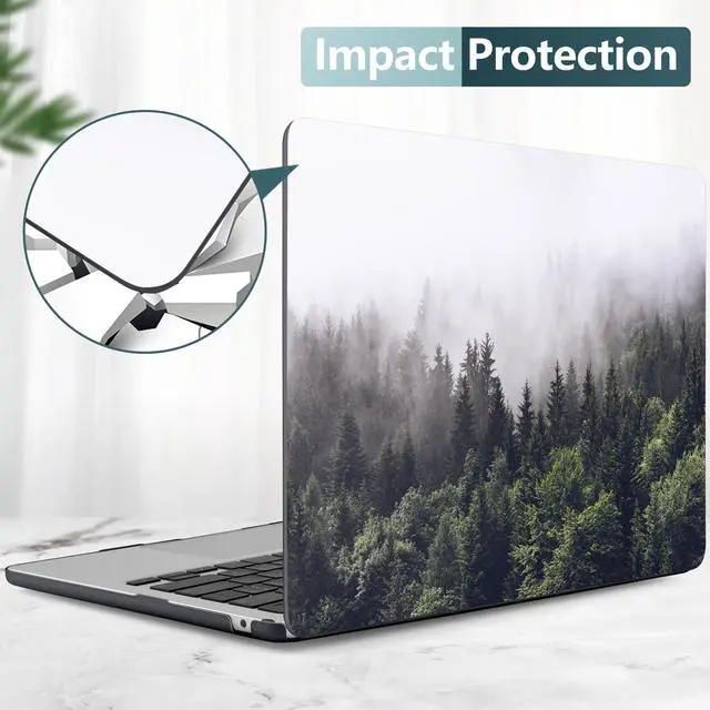 Alt view image 5 of 5 - DONGKE for M4 MacBook Air 13.6 Inch Case 2025 2024 2023 2022 Model A3240 A3113 A2681 M3 M2 Chip, Plastic Hard Shell Case Cover with Touch ID for MacBook Air 13 Inch M4 - Forest