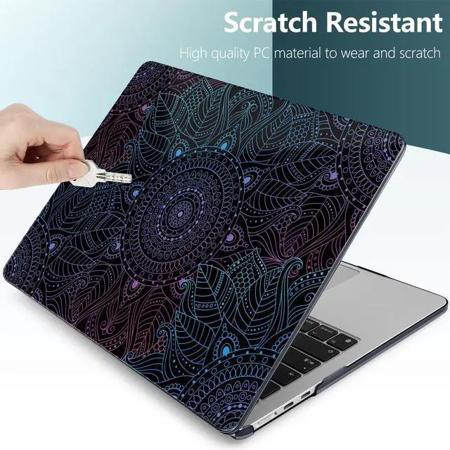 Alt view image 3 of 5 - DONGKE Compatible with M4 MacBook Air 15 inch Case 2025 2024 2023 A3241 A3114 A2941 M3 M2 Liquid Retina Display Touch ID, Plastic Hard Case & Keyboard Skin & Screen Protector - Mandala