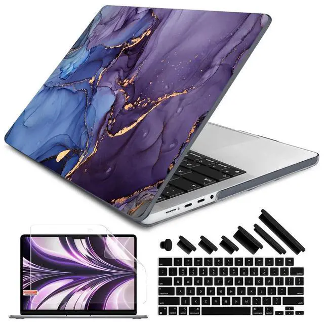 Main image of DONGKE for M4 MacBook Pro 16 Inch Case 2024 2023 2021 A3403 A3186 M3 A2991 M2 A2780 M1 A2485 Pro/Max Chip, Plastic Hard Shell Case & Keyboard Cover for Mac Pro 16 with Touch ID, Abstract Marble