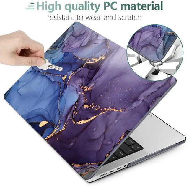 Alt view image 4 of 5 - DONGKE for M4 MacBook Pro 16 Inch Case 2024 2023 2021 A3403 A3186 M3 A2991 M2 A2780 M1 A2485 Pro/Max Chip, Plastic Hard Shell Case & Keyboard Cover for Mac Pro 16 with Touch ID, Abstract Marble