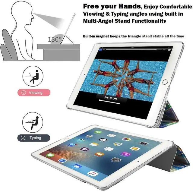 Alt view image 4 of 5 - DuraSafe Cases for iPad Air 1st Gen 9.7 inch PC Case A1474 MD785LL/A MD788LL/A MD788CH/A A1475 MD786LL/A MD789LL/A MD898LL/A ME906LL/A A1476 ME993LL/A ME999LL/A MF020LL/A MF021LL/A - Diagonal Grid