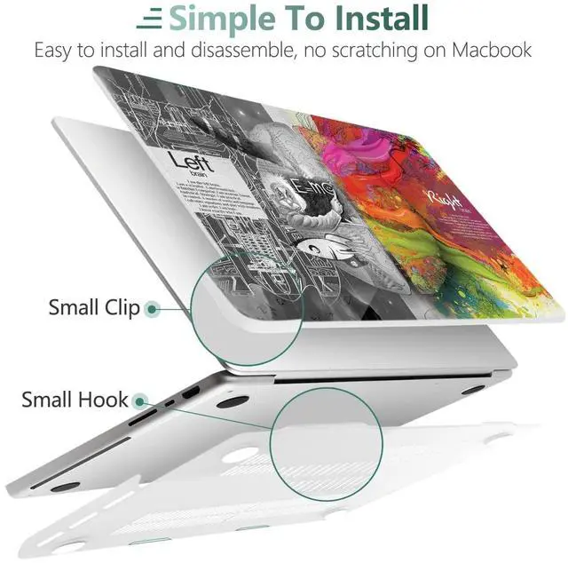 Alt view image 4 of 5 - DONGKE for M4 MacBook Pro 16 Inch Case 2024 2023 2021 A3403 A3186 M3 A2991 M2 A2780 M1 A2485 Pro/Max Chip, Plastic Hard Shell Case & Keyboard Cover for Mac Pro 16 with Touch ID, Right & Left Brain