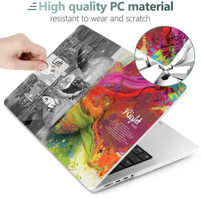 Alt view image 5 of 5 - DONGKE for M4 MacBook Pro 16 Inch Case 2024 2023 2021 A3403 A3186 M3 A2991 M2 A2780 M1 A2485 Pro/Max Chip, Plastic Hard Shell Case & Keyboard Cover for Mac Pro 16 with Touch ID, Right & Left Brain