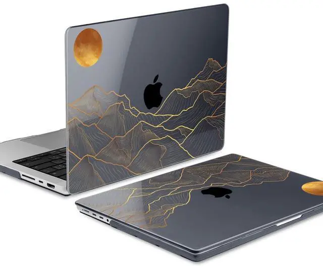 Alt view image 5 of 5 - DONGKE for M4 MacBook Pro 16 Inch Case 2024 2023 2021 A3403 A3186 M3 A2991 M2 A2780 M1 A2485 Pro/Max Chip, Plastic Hard Shell Case & Keyboard Cover for Mac Pro 16 with Touch ID, Abstract Mountain