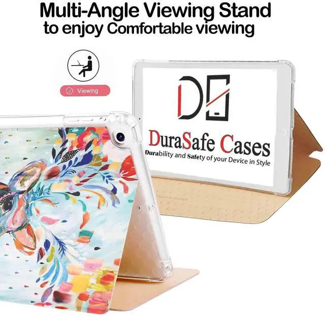 Alt view image 4 of 5 - DuraSafe Cases for iPad 5th / 6th Gen & Air 1st / 2nd Gen - 9.7" A1893 A1822 A1566 MRJN2LL/A MR7G2LL/A MP2F2LL/A MP2G2LL/A Book Cover with Air Cushion Corner for Extra Shock Protection - Deer Print